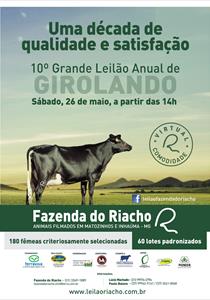 10º GRANDE LEILÃO ANUAL GIROLANDO - FAZENDA DO RIACHO<br>Modalidade Virtual<br> 10º GRANDE LEILÃO ANUAL GIROLANDO - FAZENDA DO RIACHO<br>Modalidade Virtual<br>