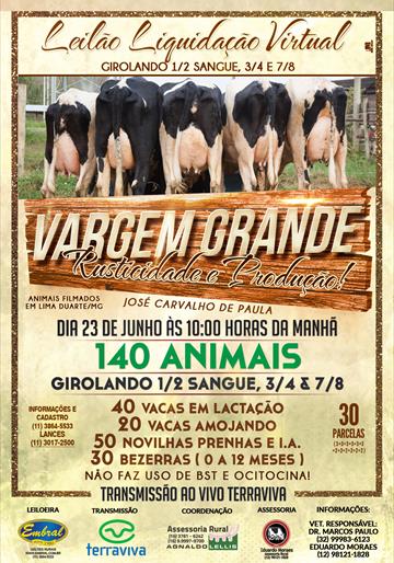 LIQUIDAÇÃO VIRTUAL VARGEM GRANDE - RUSTICIDADE & PRODUÇÃO LIQUIDAÇÃO VIRTUAL VARGEM GRANDE - RUSTICIDADE & PRODUÇÃO