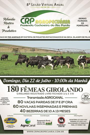 8º LEILÃO VIRTUAL ANUAL DE GIROLANDO<br>REGISTRADO LIVRO FECHADO 3/4 E 7/8 8º LEILÃO VIRTUAL ANUAL DE GIROLANDO<br>REGISTRADO LIVRO FECHADO 3/4 E 7/8