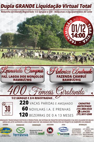 DUPLA GRANDE LIQUIDAÇÃO VIRTUAL TOTAL DOS REBANHOS GIROLANDO REGISTRADO 1/2 E 3/4, MÁQUINAS E EQUIPAMENTOS DE LEITE DUPLA GRANDE LIQUIDAÇÃO VIRTUAL TOTAL DOS REBANHOS GIROLANDO REGISTRADO 1/2 E 3/4, MÁQUINAS E EQUIPAMENTOS DE LEITE
