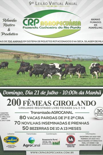 LEILÃO VIRTUAL | 9° LEILÃO ANUAL CRP AGROPECUÁRIA LEILÃO VIRTUAL | 9° LEILÃO ANUAL CRP AGROPECUÁRIA
