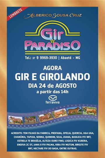 GRANDE LEILÃO VIRTUAL DE GIR LEITEIRO E GIROLANDO 1/2 LIVRO FECHADO<br>ALBERICO SOUSA CRUZ | GIR PARADISO GRANDE LEILÃO VIRTUAL DE GIR LEITEIRO E GIROLANDO 1/2 LIVRO FECHADO<br>ALBERICO SOUSA CRUZ | GIR PARADISO