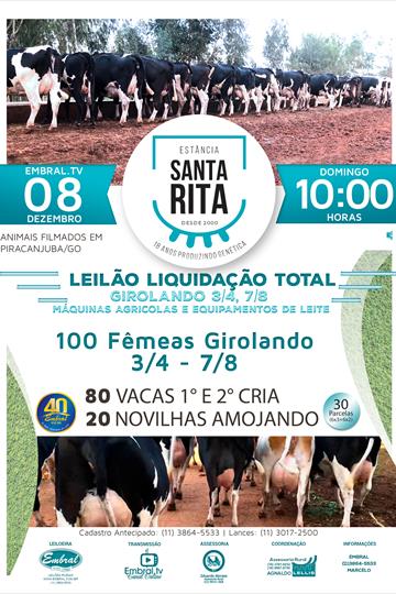 LIQUIDAÇÃO REBANHO GIROLANDO 3/4, 7/8 MAQUINAS AGRICOLAS E EQUIPAMENTOS DE LEITE ESTANCIA SANTA RITA LIQUIDAÇÃO REBANHO GIROLANDO 3/4, 7/8 MAQUINAS AGRICOLAS E EQUIPAMENTOS DE LEITE ESTANCIA SANTA RITA