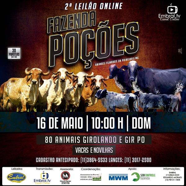 2º LEILÃO ON LINE FAZENDA POÇÕES 2º LEILÃO ON LINE FAZENDA POÇÕES