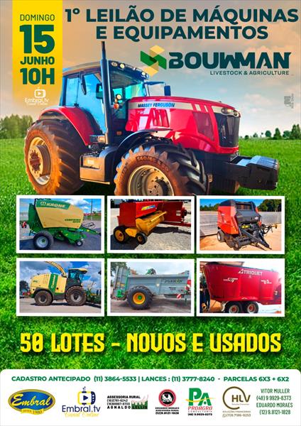 1º LEILÃO DE MÁQUINAS E EQUIPAMENTOS BOUWMAN | NOVOS E USADOS