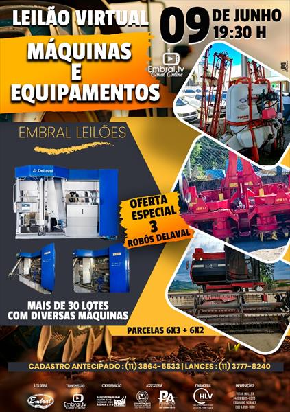 LEILÃO VIRTUAL ESPECIAL EMBRAL LEILÕES | MÁQUINAS E EQUIPAMENTOS