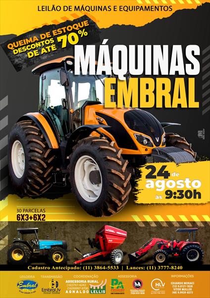 LEILÃO EMBRAL | MÁQUINAS E EQUIPAMENTOS DE LEITE