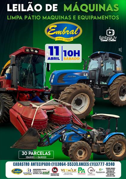 LEILÃO DE MÁQUINAS | LIMPA PÁTIO DE MÁQUINAS E EQUIPAMENTOS