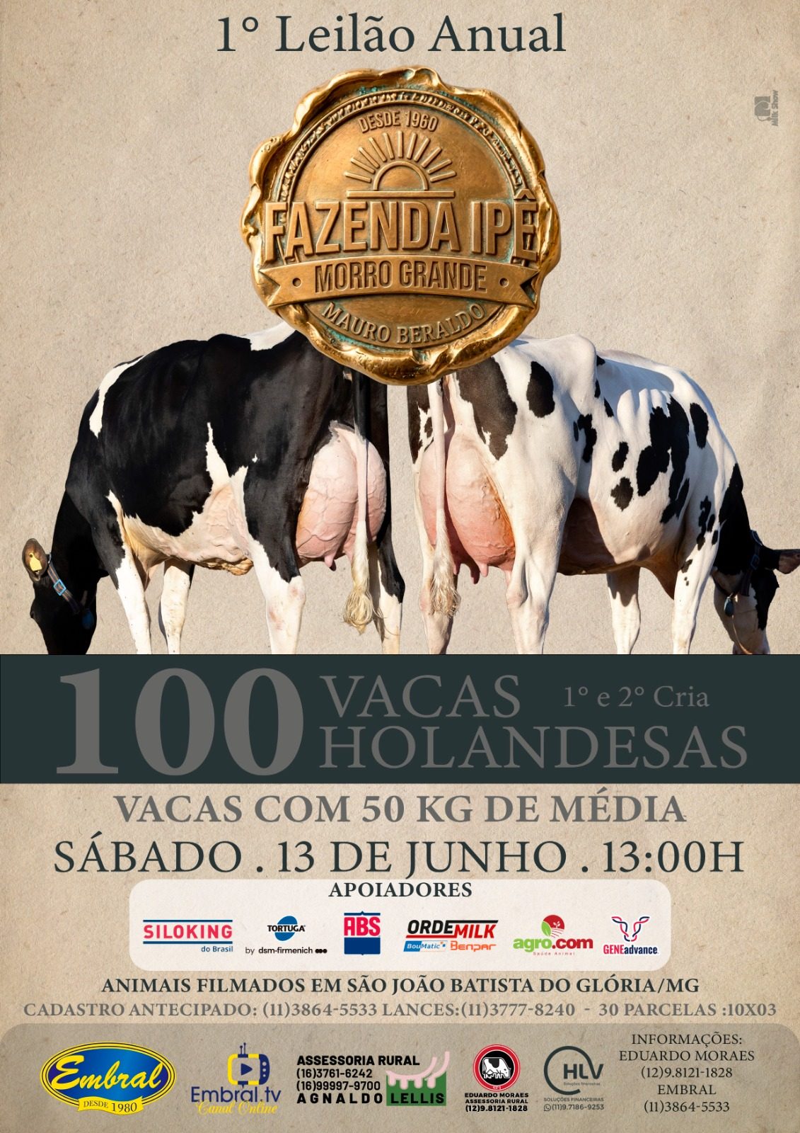 1º LEILÃO ANUAL FAZENDA IPÊ | GADO HOLANDÊS