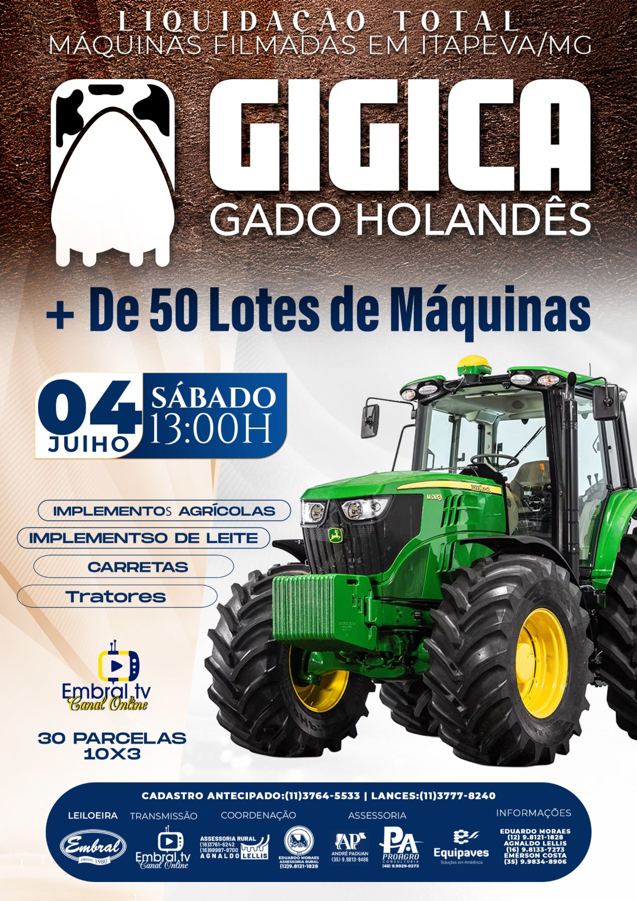 LEILÃO LIQUIDAÇÃO TOTAL GIGICA | MÁQUINAS E IMPLEMENTOS